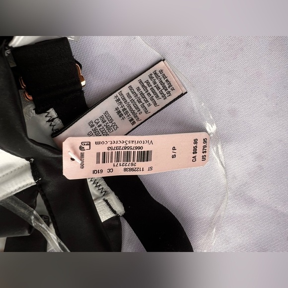 New! Victoria’s Secret black and white Bow Topped Playsuit Lingerie NWT small - Picture 3 of 9